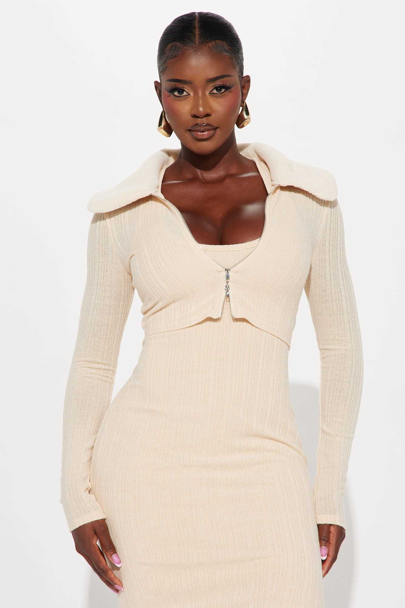 Sophie 2 Piece Maxi Dress Set - Cream - Image 3